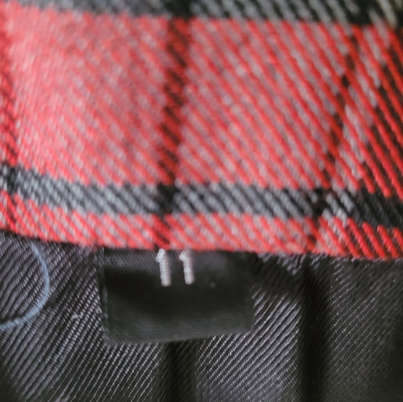 1980s red black plaid double breasted blazer - Picture 8 of 12